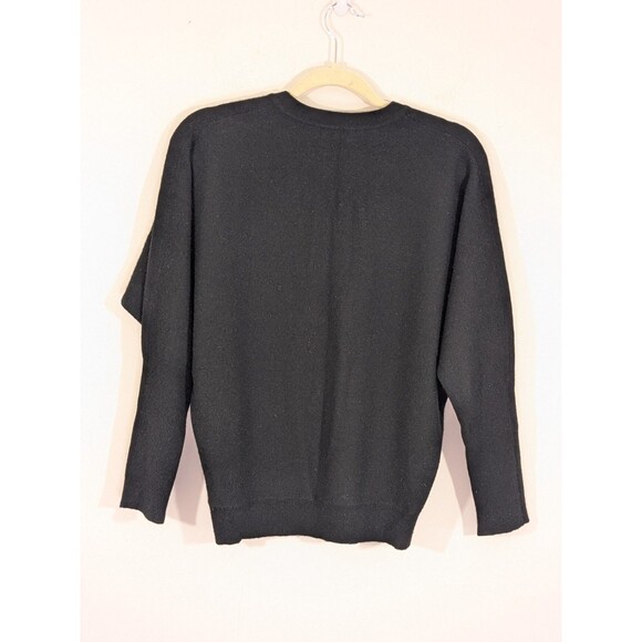 Garnet Hill Cashmere Essentia V-Neck Sweater Womens Small Black Pullover - Picture 7 of 7